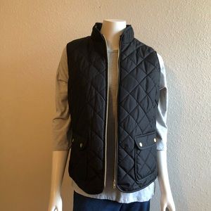 Black quilted vest